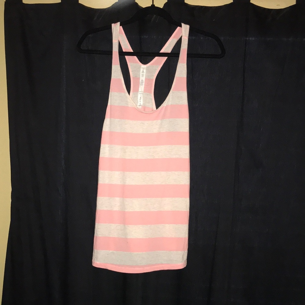 Pink & Cream Striped Lululemon Tank